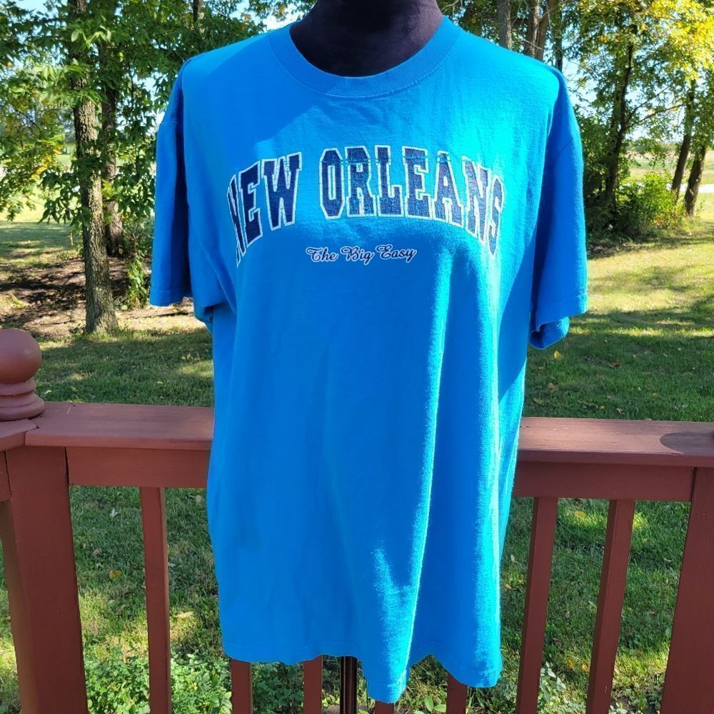 New Orleans Sounvenir Tshirt short sleeve Blue, sz Large